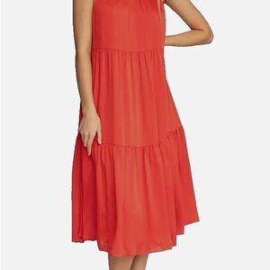 Trina Turk Women's Red Sleeveless Halter Shift Dress Size L